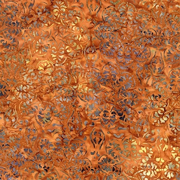 Tonga Batik - Timeless Treasures - B2704 - Damask Floral - Rust