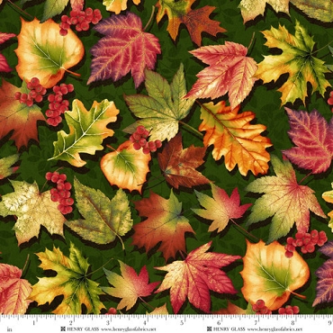 Oak and Berry - Henry Glass - 3652 - 66 - Green