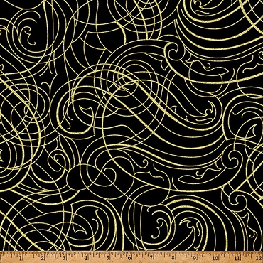 Christmas Wish - Hoffman Fabrics -  Y7824 - 4G - Black/Gold