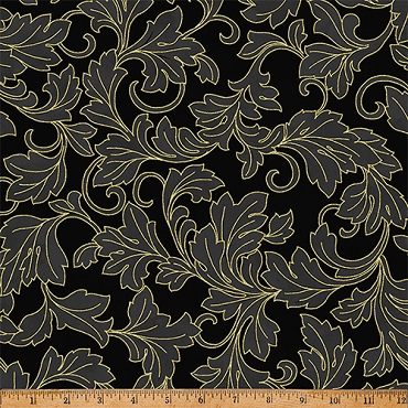Christmas Wish - Hoffman Fabrics -  Y7823 - 4G - Black/Gold