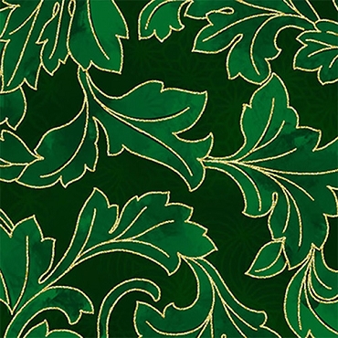 Christmas Wish - Hoffman Fabrics -  Y7823 - 60G - Hunter/Gold
