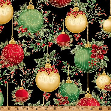 Christmas Wish - Hoffman Fabrics -  Y7822 - 4G - Black/Gold