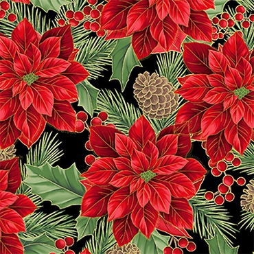 Christmas Wish - Hoffman Fabrics -  Y7820 - 4G - Black/Gold