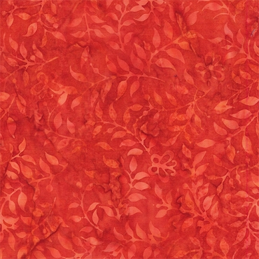 Island Batik - Radiant Wings - Butterfly and Leaves - Orange Vermillion