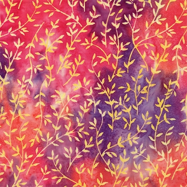 Island Batik - Butterfly Ballet - Vine - Multi Pink Orange Sunset