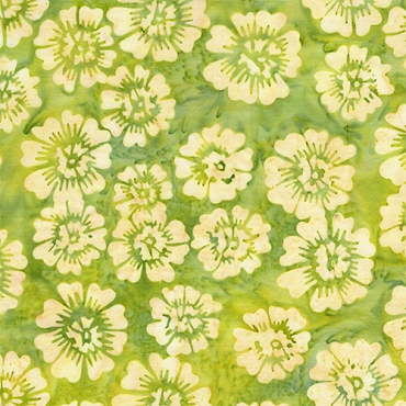 Island Batik - Floral Tossed - Green Seedling