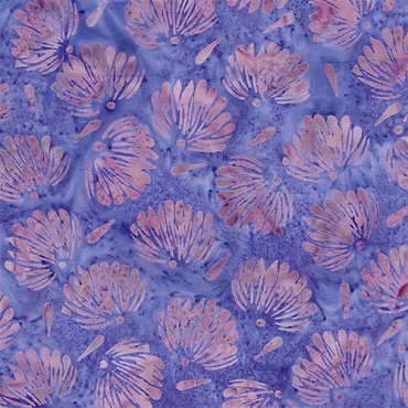 Island Batik - Floral Fan Tossed - Multi Purple Pink Iris