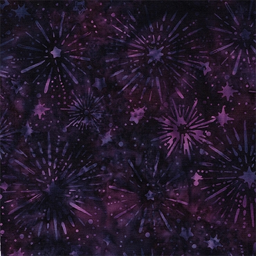 Island Batik - Sunburst Stars - Purple Eggplant