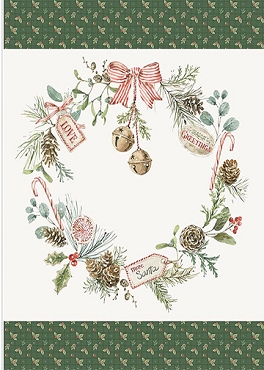 Holiday Spirit - Riley Blake - Season's Greetings Wreath Panel - 17466