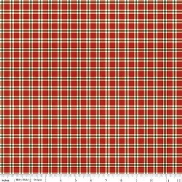 Christmas Greetings - Riley Blake - Plaid - 17665 - Red