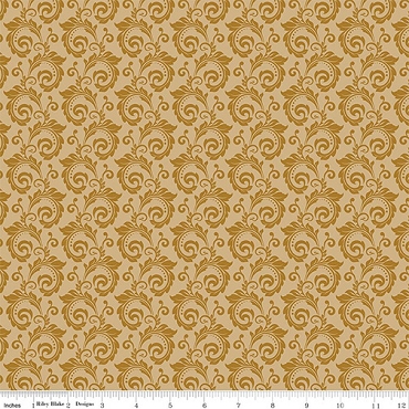 Christmas Greetings - Riley Blake - Scroll - 17664 - Gold