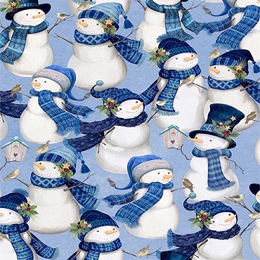 Let it Snow-Man! - Wilmington Prints - 27753 - 440 - Packed Snowmen Light Blue
