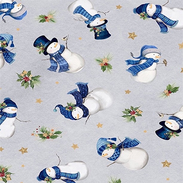 Let it Snow-Man! - Wilmington Prints - 27755 - 917 -  Snowmen Toss Gray
