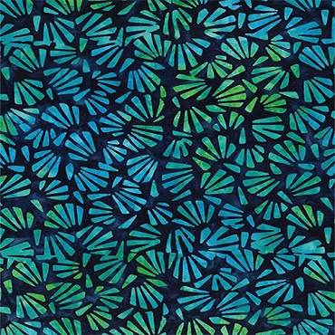 Sea Stars - Wilmington Batiks - Fans All Over - 1400 - 22285 - 479 - Dark Blue