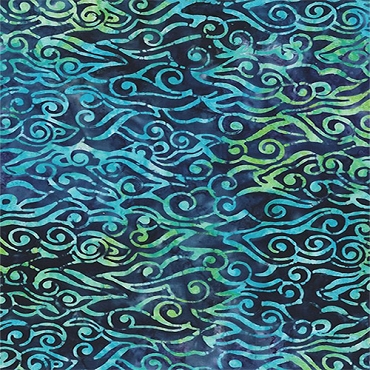 Sea Stars - Wilmington Batiks - Swirly Waves - 1400 - 22283 - 474 - Dark Blue