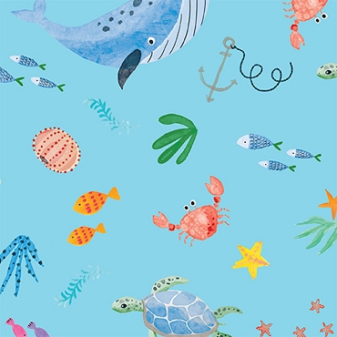Swim With Me -  Benartex - Ocean Life - 15061 - 84 - Turquoise