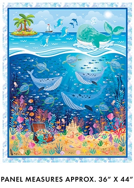 Swim With Me -  Benartex - Let's Swim Panel - 15050 - 99 - Multi