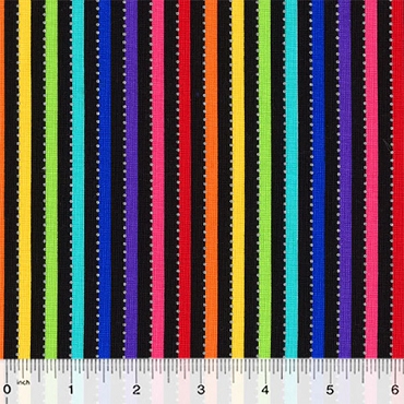Be Colourful - Anthology Batiks - 28Q - 15 - Black Rainbow