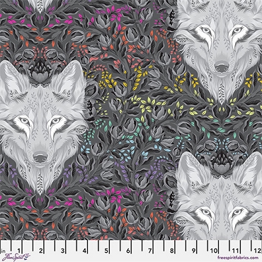Tula Pink - Graywork - Wolf of Pink Street - PWTP256 - Carbon