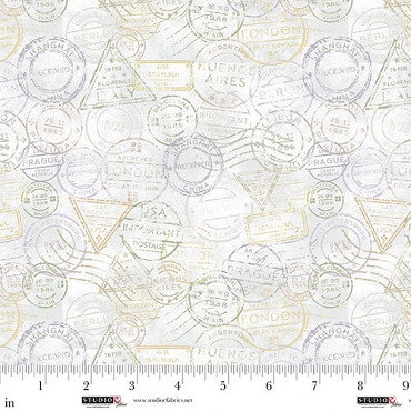 Airmail - Studio E Fabrics - 8501 - 19 - Mist