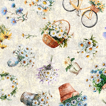 QT Fabrics - Daisy Delights - 32151E - Cream