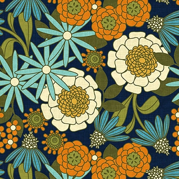 QT Fabrics -Patchouli - 32266N - Navy