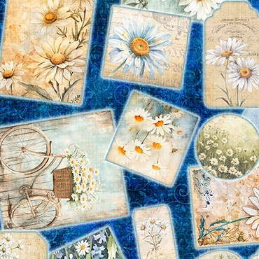 QT Fabrics - Daisy Delights - 32150N - Navy
