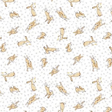 Guess How Much I Love You  - Clothworks - GHMILY 2024 Tossed Bunnies - Y4247 - 1 - White