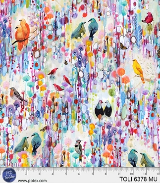 Tree of Life - P & B Textiles - 6378 - Multi - Birds in Nature