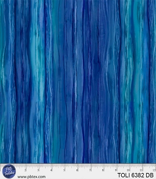 Tree of Life - P & B Textiles - 6382 - Ombre Water Stripe - Blue