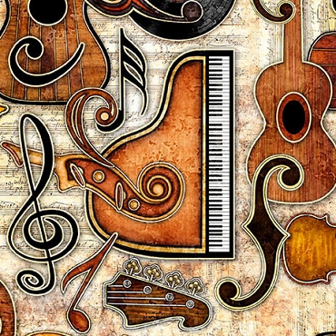 September 2026 - Miscellaneous - QT Fabrics - Musical Instruments Set - 32252 - cream