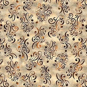 September 2026 - Miscellaneous - QT Fabrics - Vivace - Music Flourish - 32250 - tan