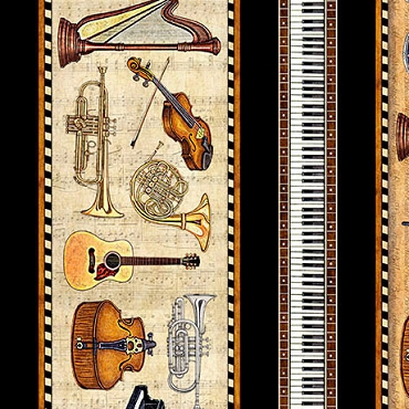 September 2026 - Miscellaneous - QT Fabrics - Vivace - Border Stripe - 32245 - tan 