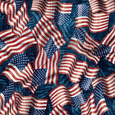 September 2026 - Miscellaneous - QT Fabrics - American Heritage - Wavy Flag - 32299 - red/blue