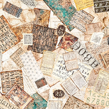 September 2026 - Miscellaneous - QT Fabrics - Book Ephemera - 32262 - tan