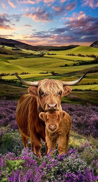 Highland Cows - Timeless Treasures - 4395 - Panel - Multi