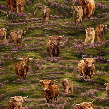 Highland Cows - Timeless Treasures - 4396 - Meadow