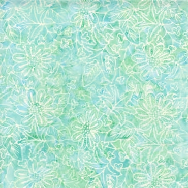 Tonga Batik Blossom Collection - Timeless Treasures - B2518 - Floral and Dots - Leaf